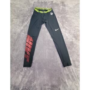 Nike Pro Combat Size M Men's Black Dri-Fit Compression Leggings Gym C21-6